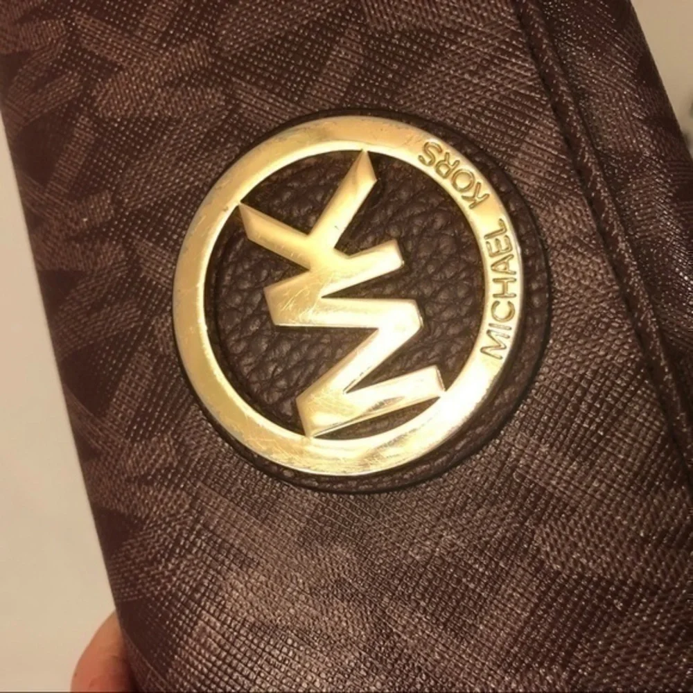 Michael kors burgundy red wallet logo